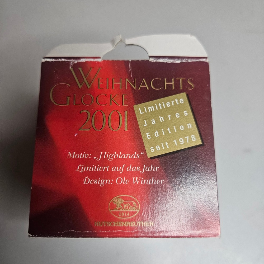 Hutschenreuther 2001 Christmas Bell Highlands Ole Winther Porcelain Ornament
